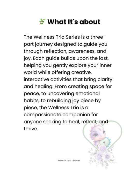 Wellness Trio Series: Reflection, Awareness & Joy (Digital PDF Bundle)
