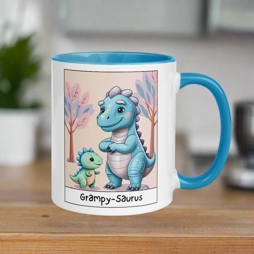 Grampy-Saurus Mug with Color Inside