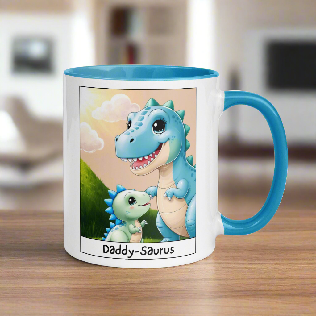 Daddy-Saurus Mug with Color Inside