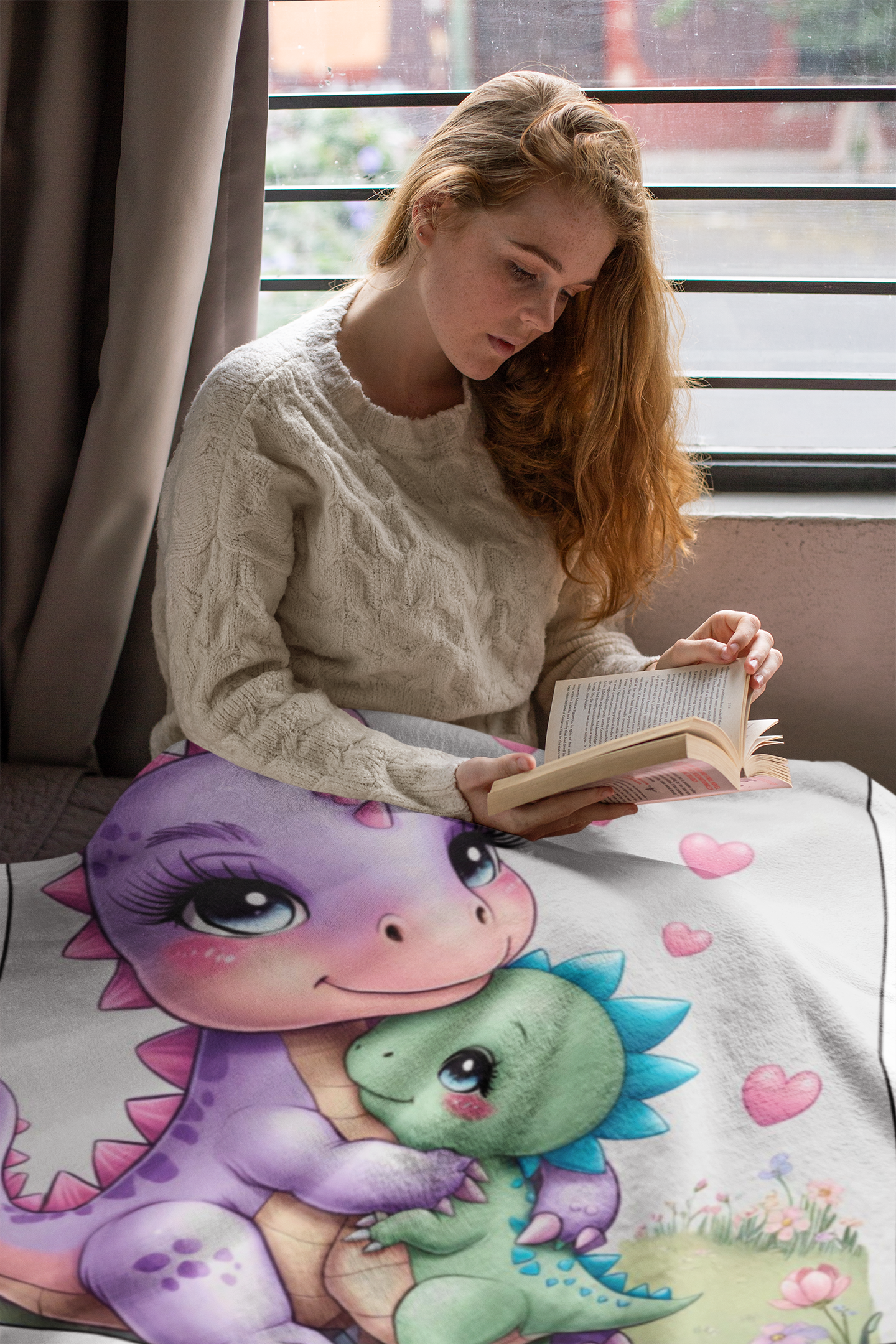 Mommy-Saurus Sherpa Blanket (50 x 60)