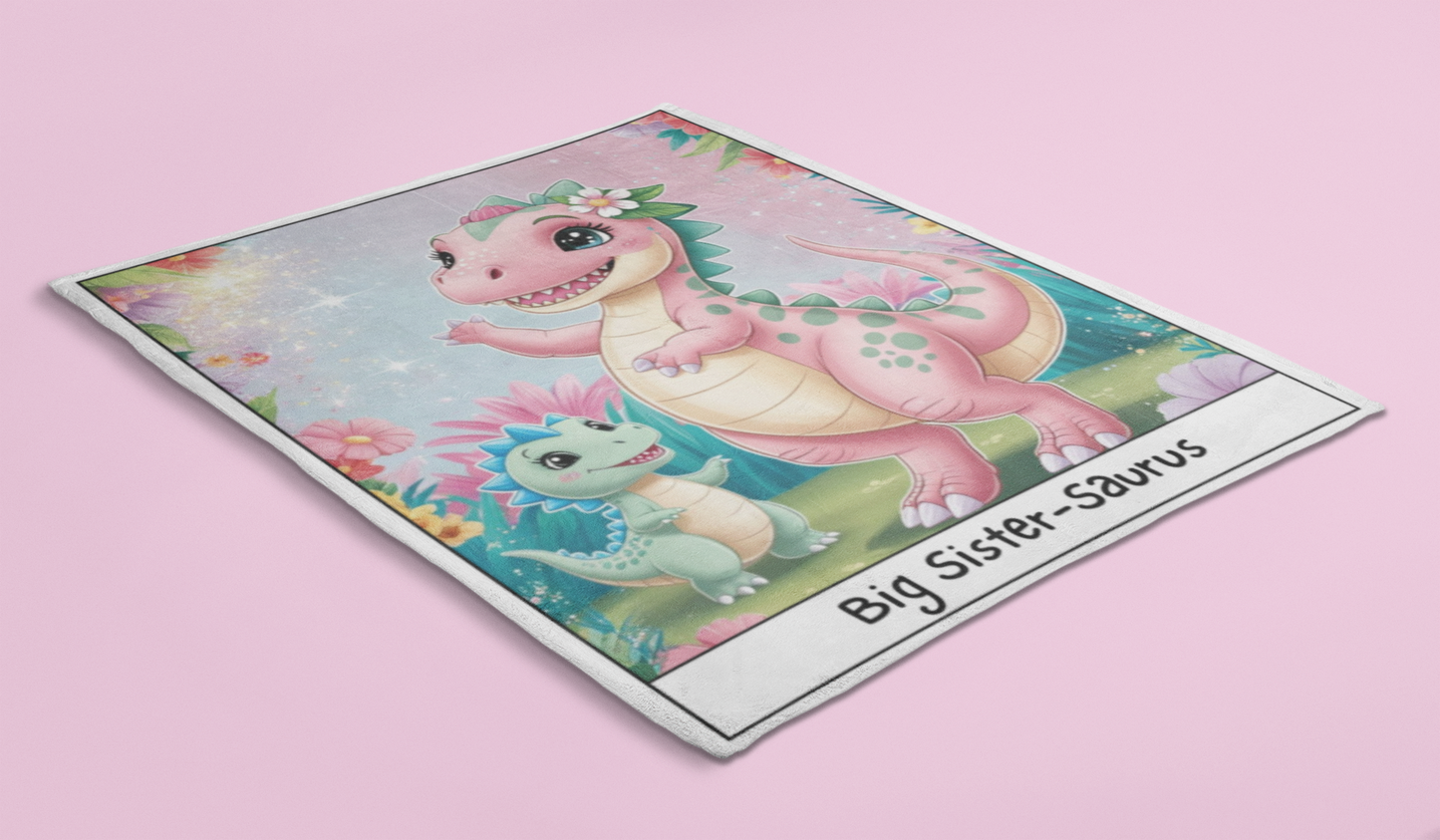Big Sister-Saurus Sherpa Blanket (37 x 57)