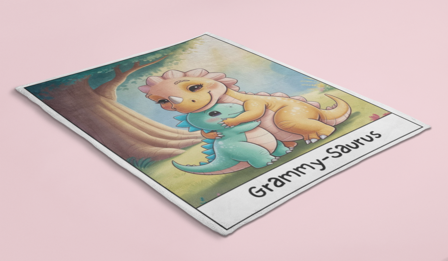 Grammy-Saurus Sherpa Blanket (50 x 60)