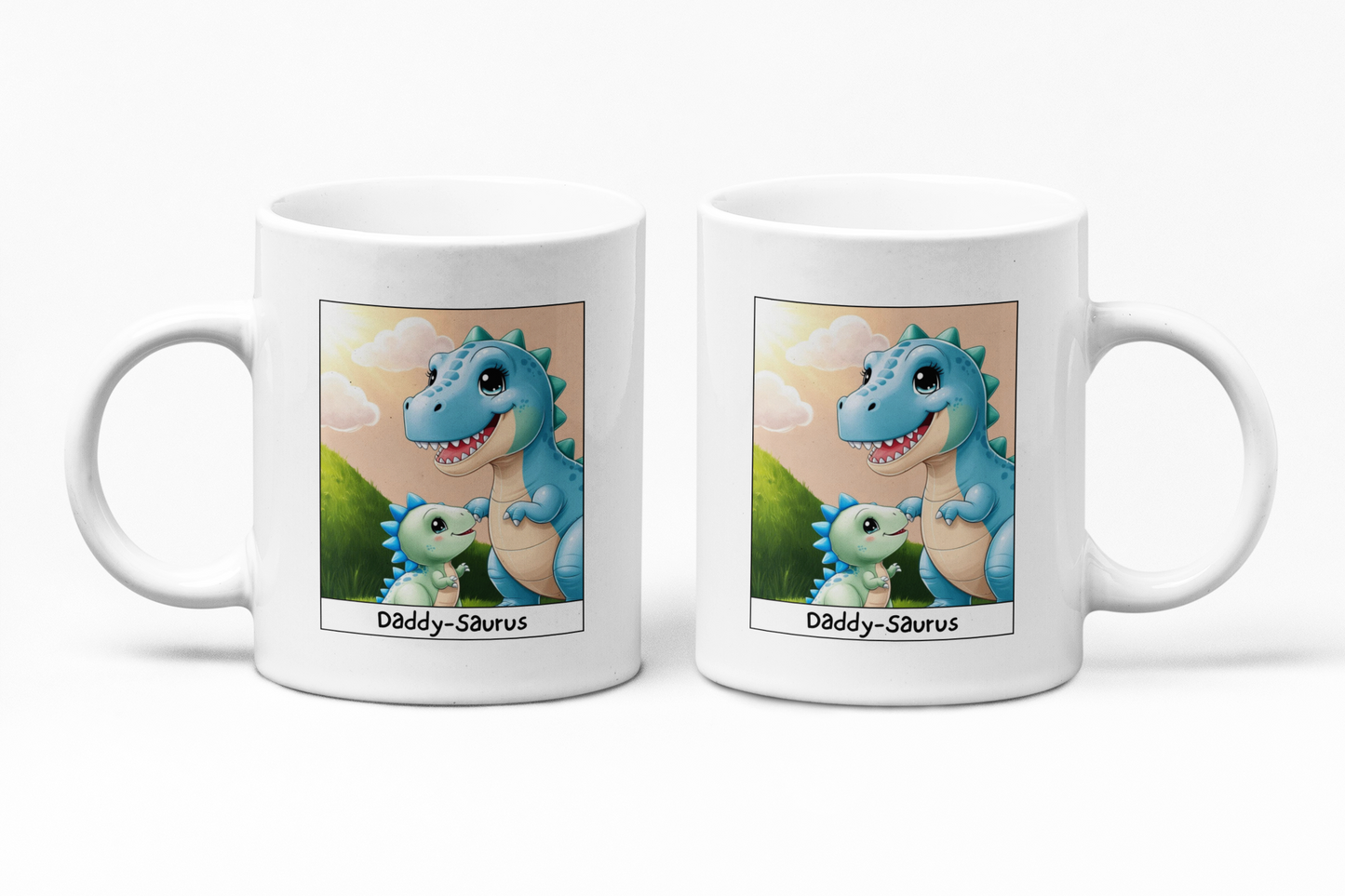 Daddy-Saurus White Glossy Mug