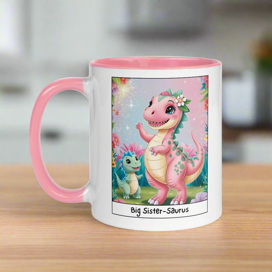 Big Sister-Saurus Mug with Color Inside