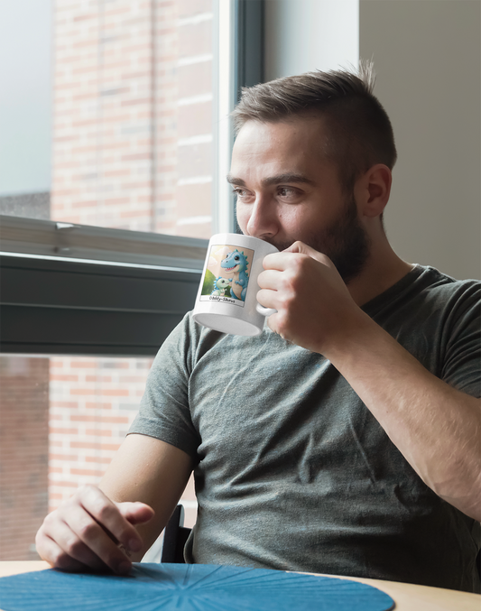 Daddy-Saurus White Glossy Mug
