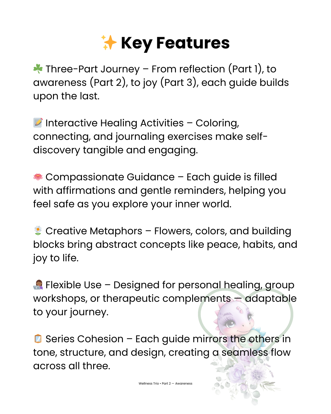 Wellness Trio Series: Reflection, Awareness & Joy (Digital PDF Bundle)