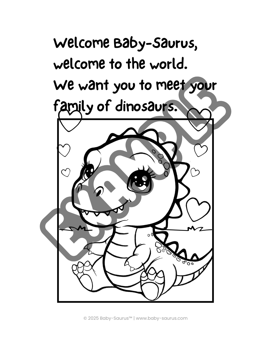Baby-Saurus Meets His Family: Coloring Keepsake eBook