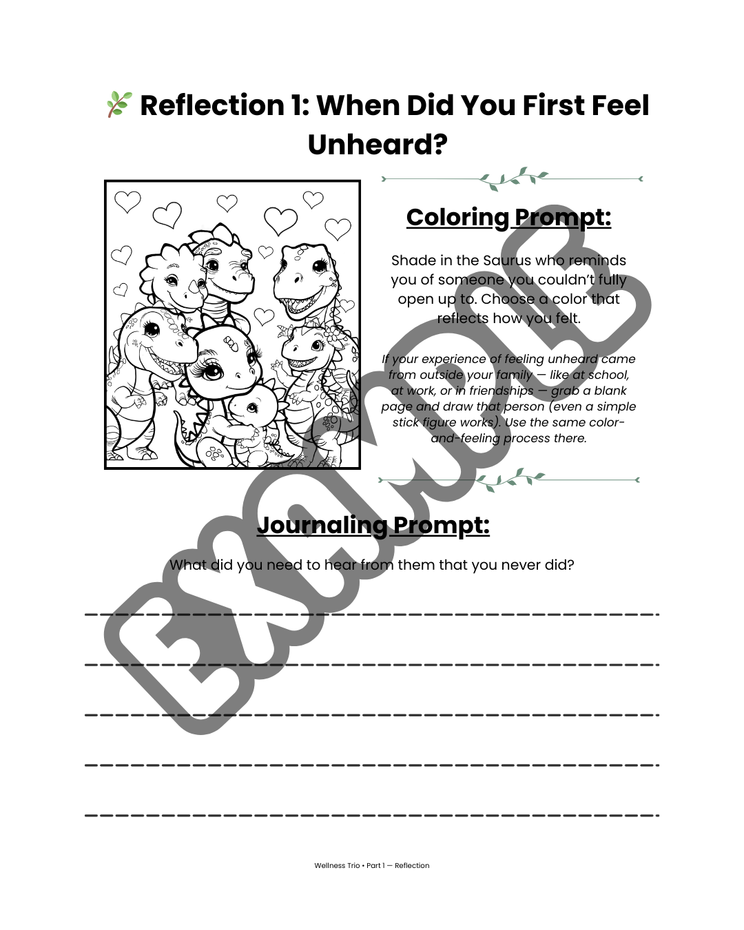 Wellness Trio Series: Reflection, Awareness & Joy (Digital PDF Bundle)