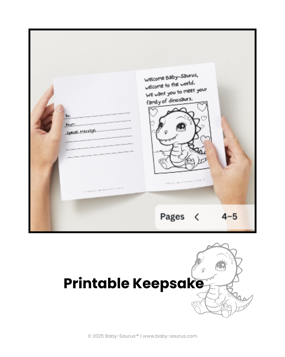 Baby-Saurus Meets His Family: Coloring Keepsake eBook