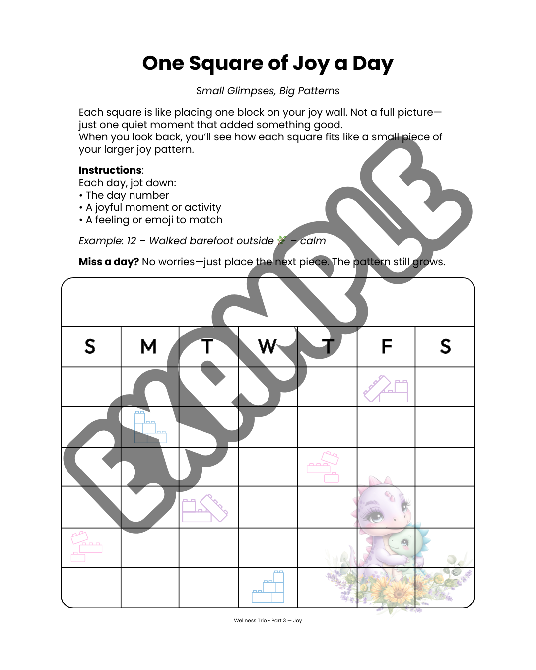 Wellness Trio Series: Reflection, Awareness & Joy (Digital PDF Bundle)