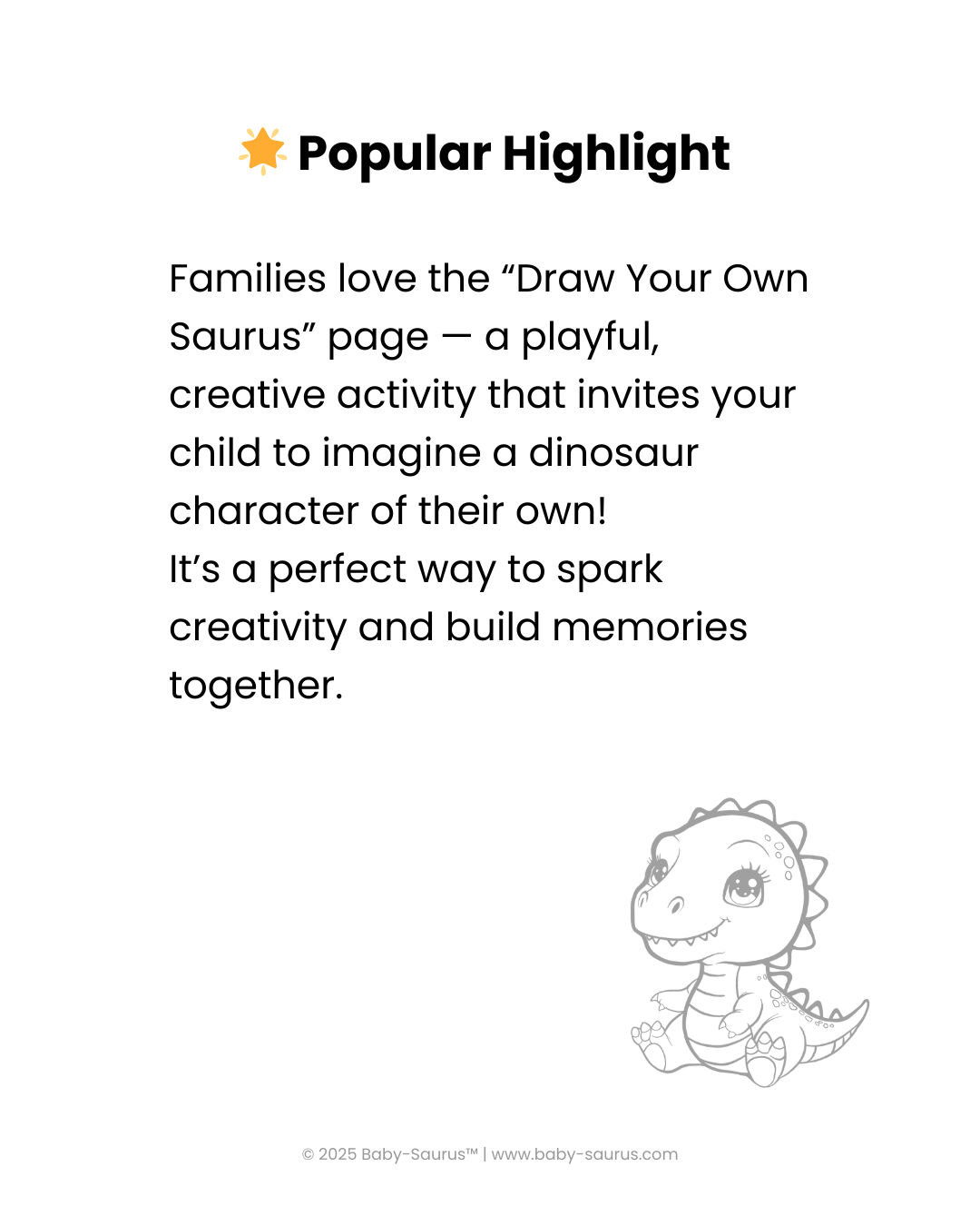 Baby-Saurus Meets His Family: Coloring Keepsake eBook