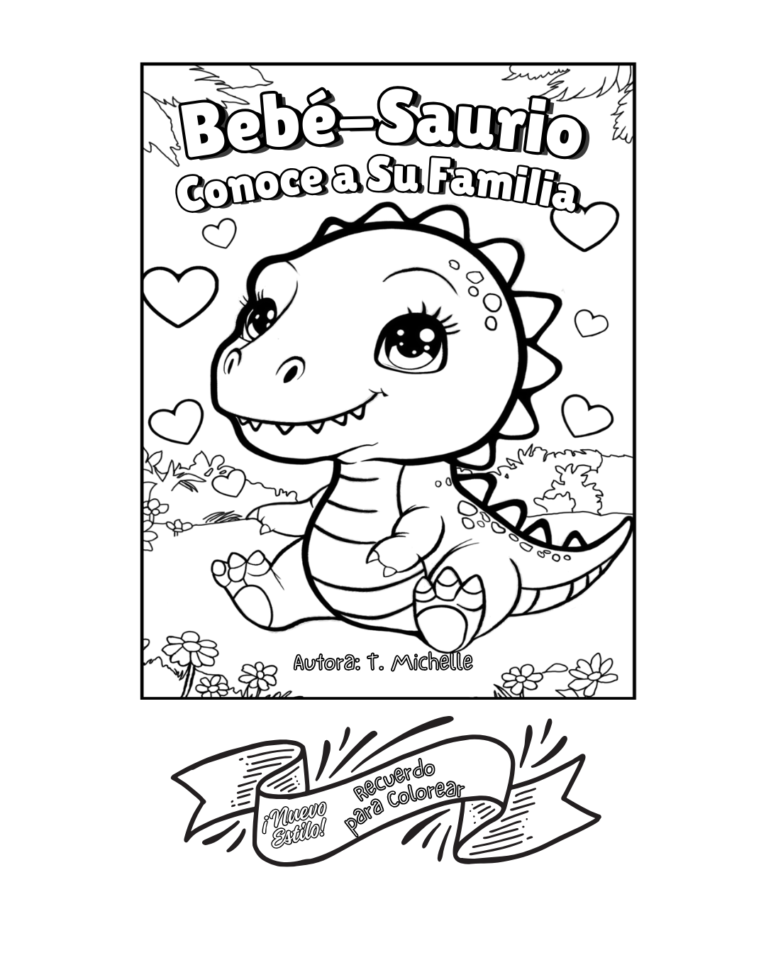 (Espanol) Bebe-Saurio Conoce a su familia: Recuerdo para Colorear