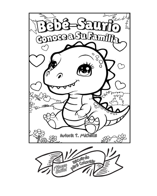 (Espanol) Bebe-Saurio Conoce a su familia: Recuerdo para Colorear
