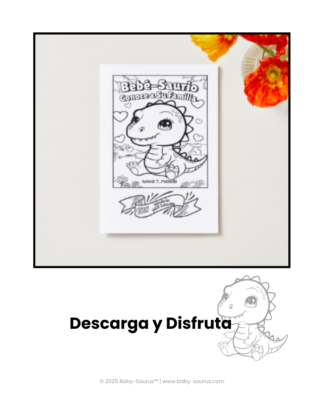 (Espanol) Bebe-Saurio Conoce a su familia: Recuerdo para Colorear