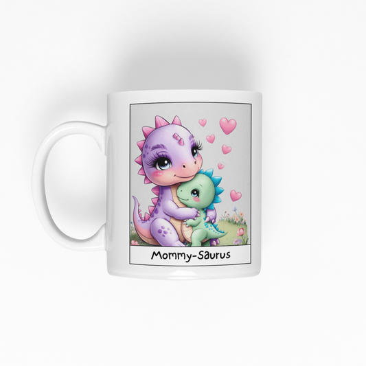 Mommy-Saurus White Glossy Mug