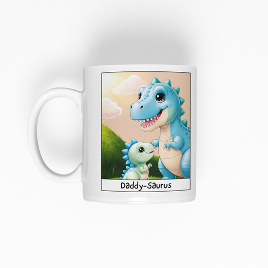 Daddy-Saurus White Glossy Mug